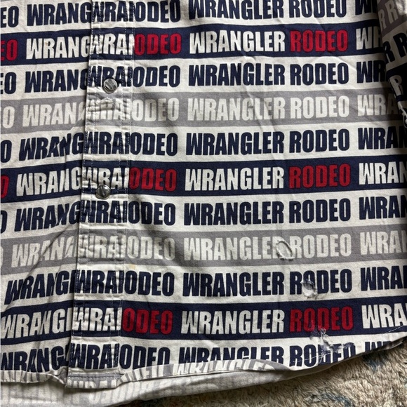 Vintage Wrangler Rodeo All Over Print Pearl Snap Shirt Medium - Picture 5 of 5